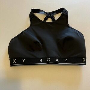 ROXY black racerback sports bra bathing suit S